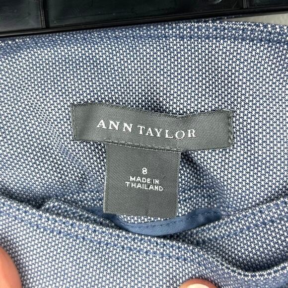 Ann Taylor Women’s 8 Light Blue 100% Cotton Wide Leg Crop Pants Button Front - Picture 5 of 6